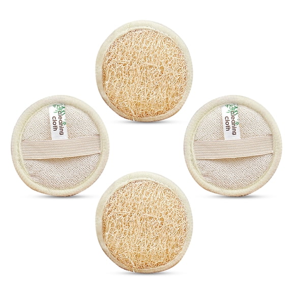 Acdanc Face Cleaning Loofah Brush Scrubber Eco Friendly Facial Cleansers Wash White,4Pack