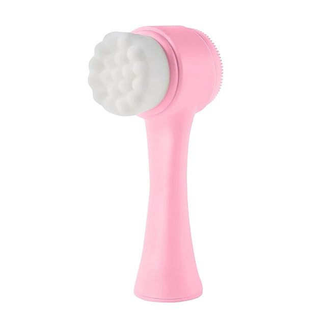 Acdanc Face Scrubber Soft Facial Cleansing Brush Double Sided Face Scrubber Exfoliator Pink