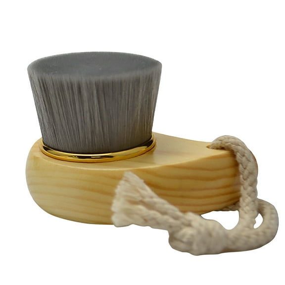 Acdanc Face Scrubber Soft Facial Cleansing Brush Wooden Handle Face Exfoliator for All Skin Types