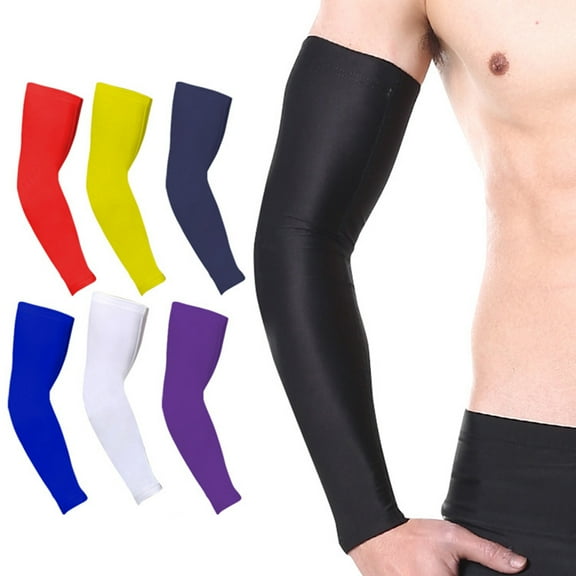 Acdanc Travelwant UV Protection Unisex Adults Athletic Arm Sleeves, L, Lycra Blue, 2 counts