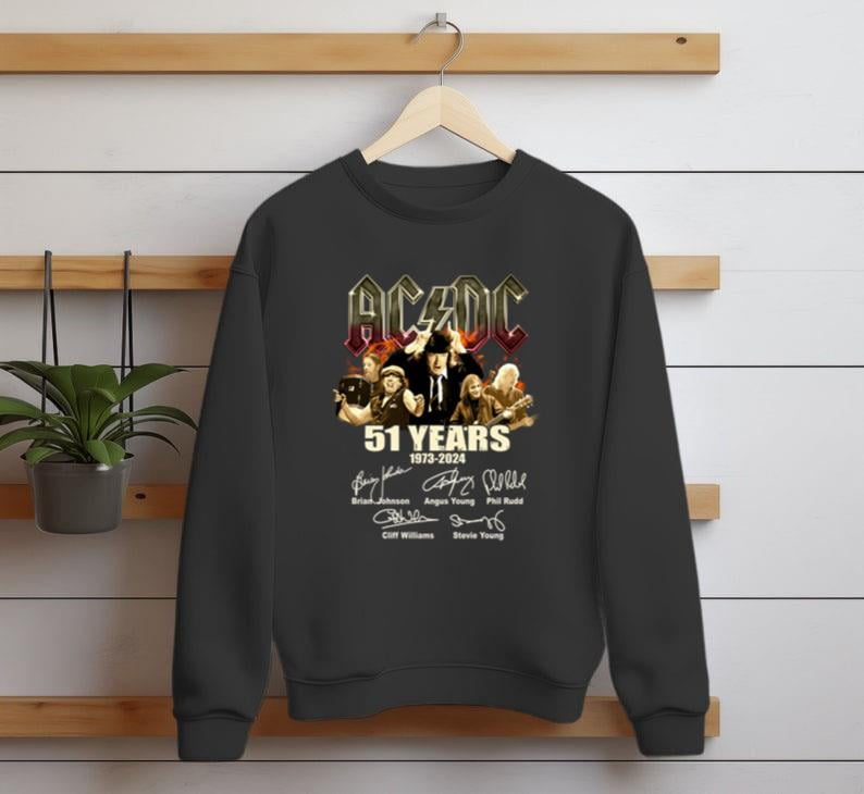 Acdc 51St Anniversary Shirt, Acdc 2024 Thank You For The Memories Shirt, 2024 Ac Dc Pwr Up World