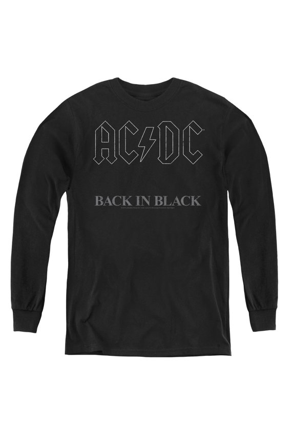 Acdc - Back In Black - Youth Long Sleeve Shirt - Medium