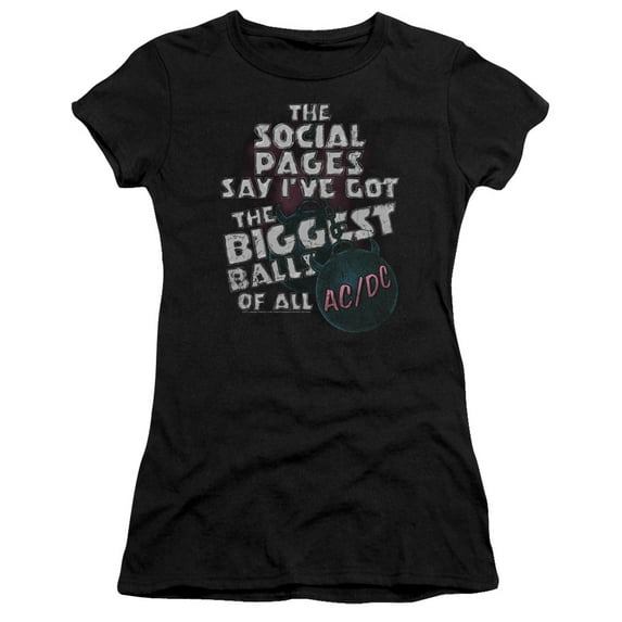 AC/DC Big Balls Premium Junior Women's Sheer T-Shirt Black