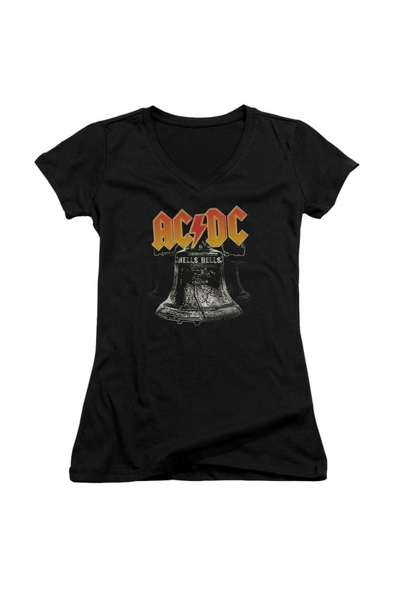 Acdc - Hells Bells - Juniors Cap Sleeve V-Neck Shirt - Small