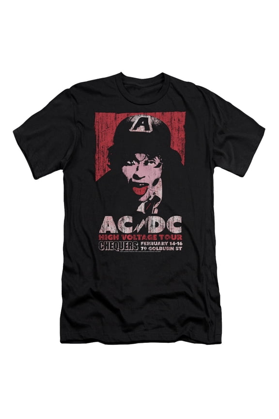 Acdc High Voltage Live 1975 Mens Premium Slim Fit Shirt (Black, )