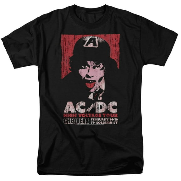 Men's AC/DC High Voltage Live 1975 T-shirt Medium Black