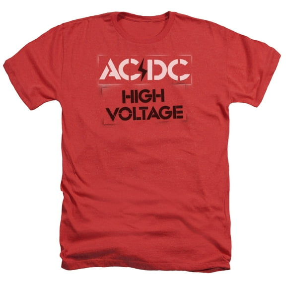 Acdc - High Voltage Stencil - Heather Short Sleeve Shirt - X-Large