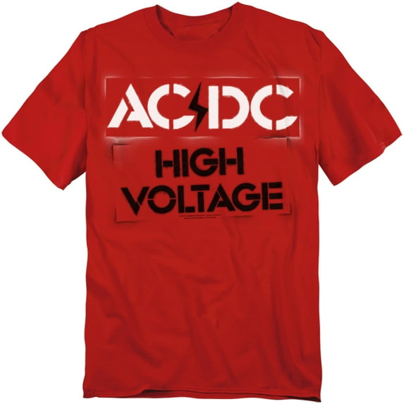 ACDC Comics T-Shirt High Voltage Stencil Unisex Graphic Tee For Men & Women