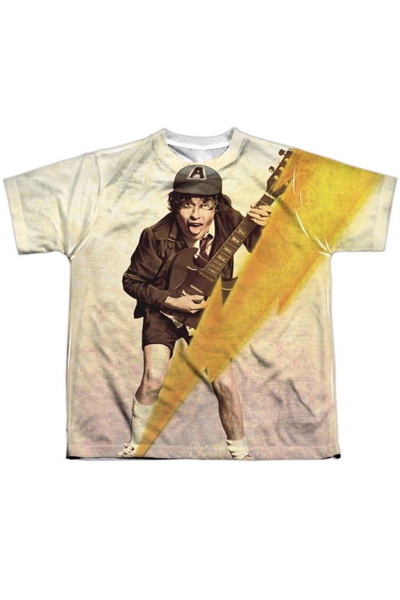 AC/DC Angus Young From High Voltage Cover Boys Youth Front Print T-Shirt Tee