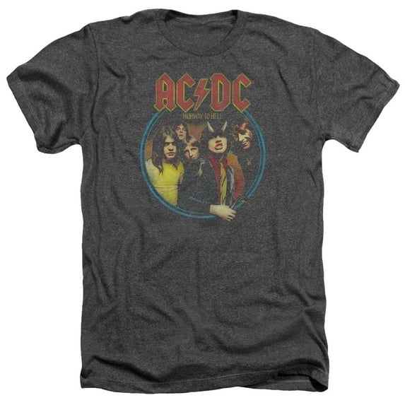Acdc - Highway To Hell - Heather Short Sleeve Shirt - Medium