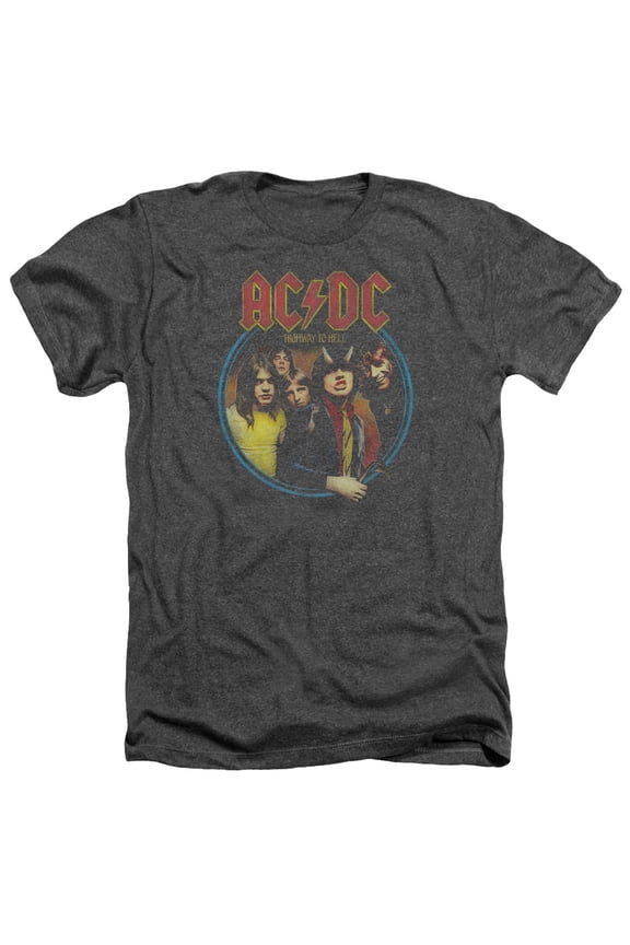Acdc - Highway To Hell - Heather Short Sleeve Shirt - Small