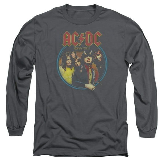 Men's AC/DC Highway To Hell Long Sleeve Large Grey
