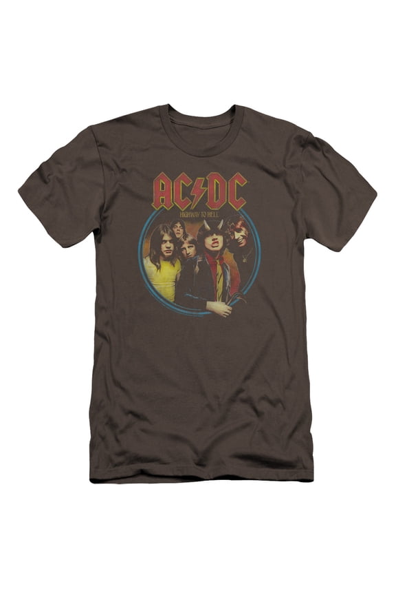 Acdc - Highway To Hell - Premium Slim Fit Short Sleeve Shirt - Small