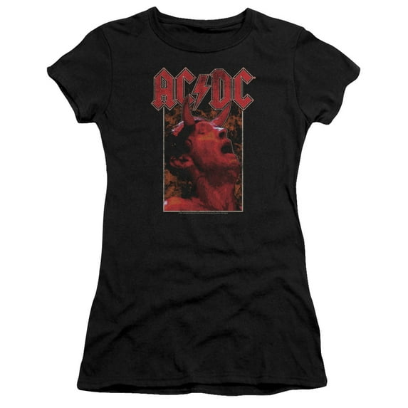 Acdc - Horns - Premium Juniors Cap Sleeve Shirt - Large