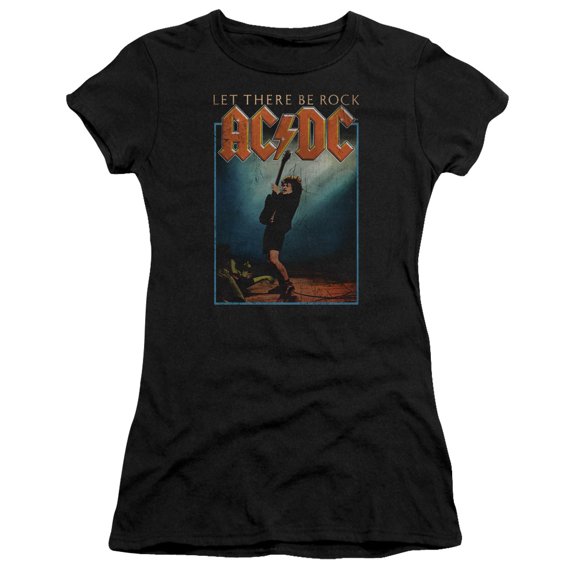 AC/DC Let There Be Rock Junior Women's Sheer T-Shirt Black