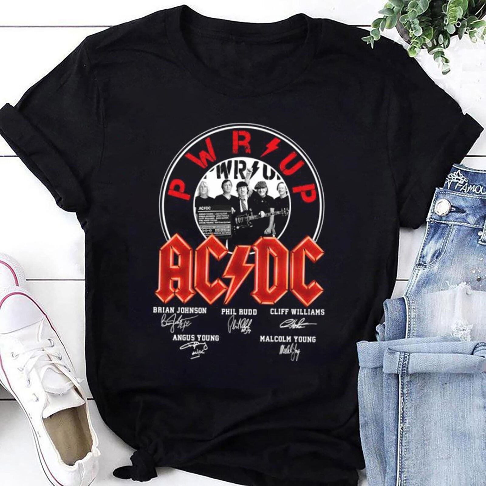 Acdc Rock Band Signatures Shirt ACDC Pwr Up Tour 2024 Shirt ACDC ...