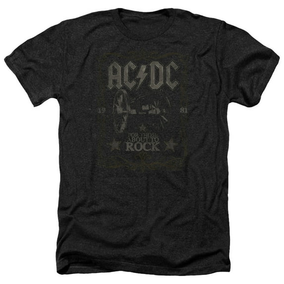 Acdc - Rock Label - Heather Short Sleeve Shirt - Small