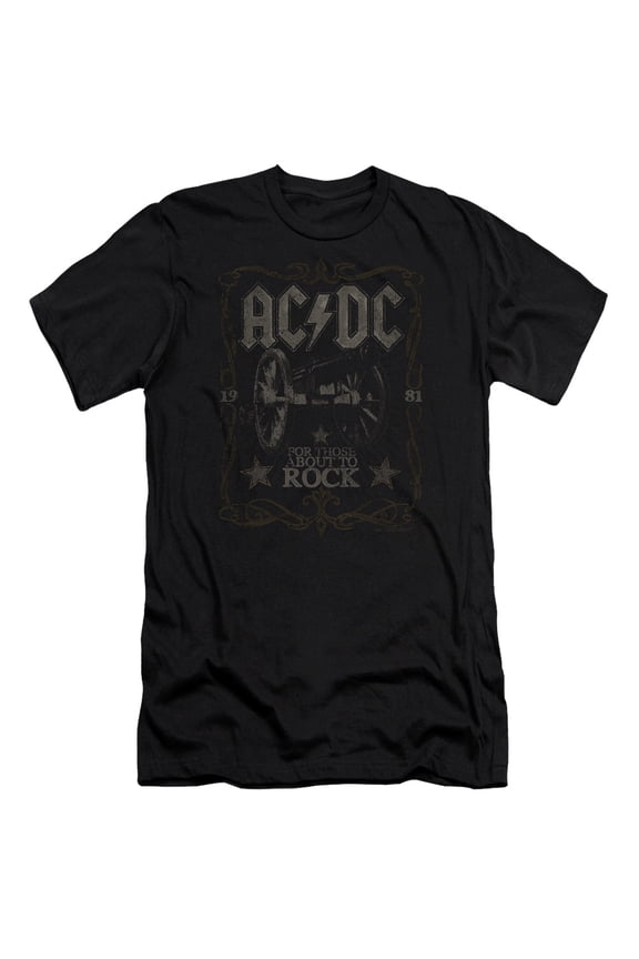 Acdc - Rock Label - Premium Slim Fit Short Sleeve Shirt - Medium