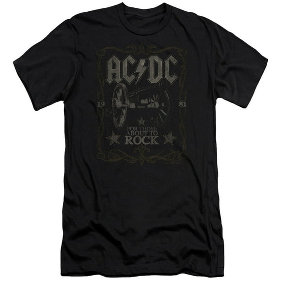 Acdc - Rock Label - Premium Slim Fit Short Sleeve Shirt - Medium
