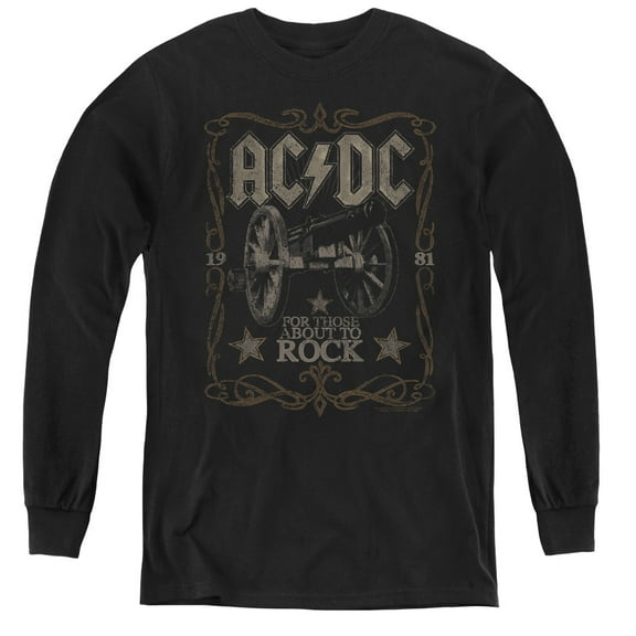 Acdc - Rock Label - Youth Long Sleeve Shirt - Large