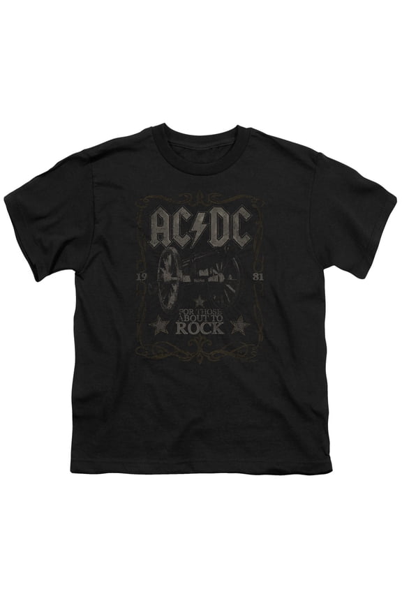 Acdc - Rock Label - Youth Short Sleeve Shirt - Large