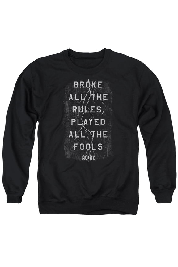 Acdc Struck Mens Crew Neck Sweatshirt (Black, )