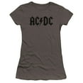 thumbnail image 1 of AC/DC Worn Logo Premium Junior Women's Sheer T-ShirtCharcoal, 1 of 3