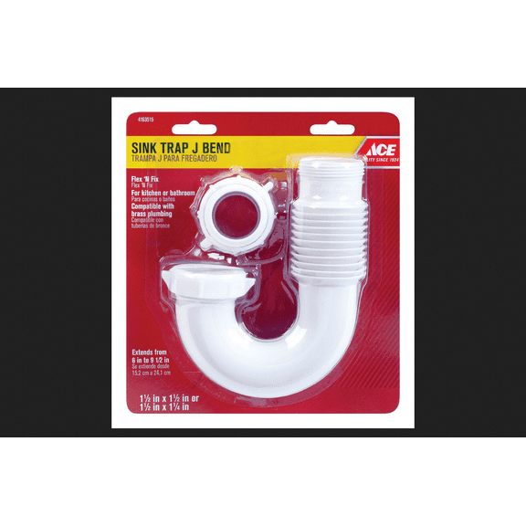 Ace 1-1/2 in. D PVC Sink Trap J-Bend