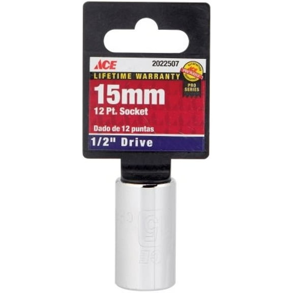 Ace 1/2 Drive Metric 12 Point Socket