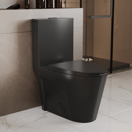 Ace 1.6 GPF Dual-Flush Toilet Modern Elongated One-Piece Toilet for Floor Mounted Glazed Surface (Seat Included) DV-1F0027R