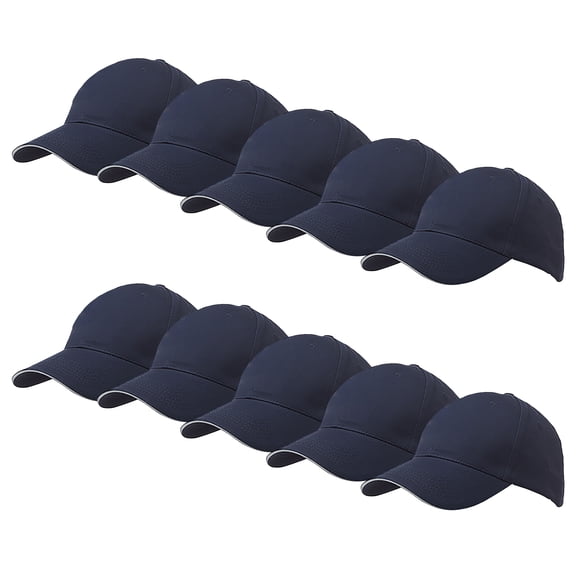 Ace 6-Panel Structured Baseball Caps ( 10 caps, - Blank - NavyBlue)