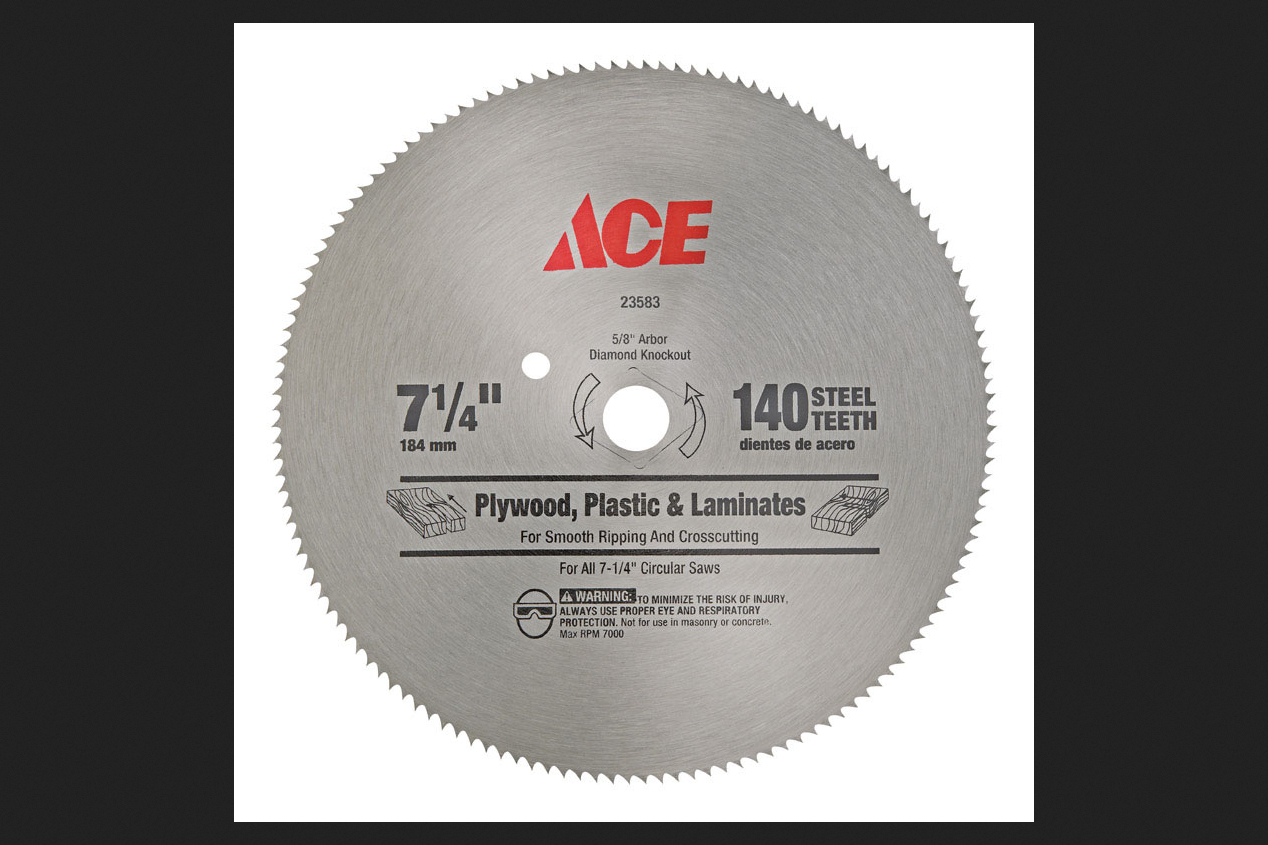 Ace 71/4 in. Dia. 140 teeth Steel Circular Saw Blade For Fine Tooth