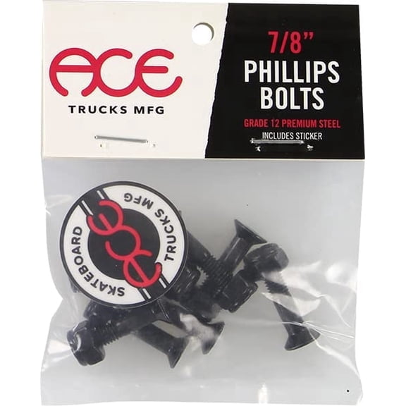 Ace Phillips Skateboard Hardware Set Black - 7/8"