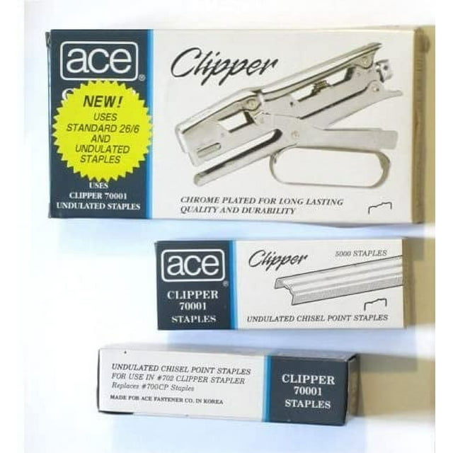 Ace 702 Clipper Plier Stapler Value Pack