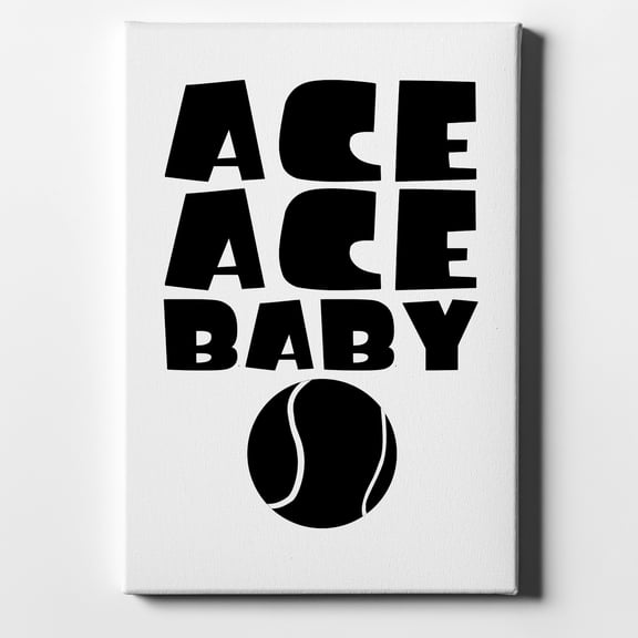 Ace Ace Baby Tennis - 8" x 10" - Decorative Canvas Wall Art - White Edge - 5/8" Gallery Wrapped