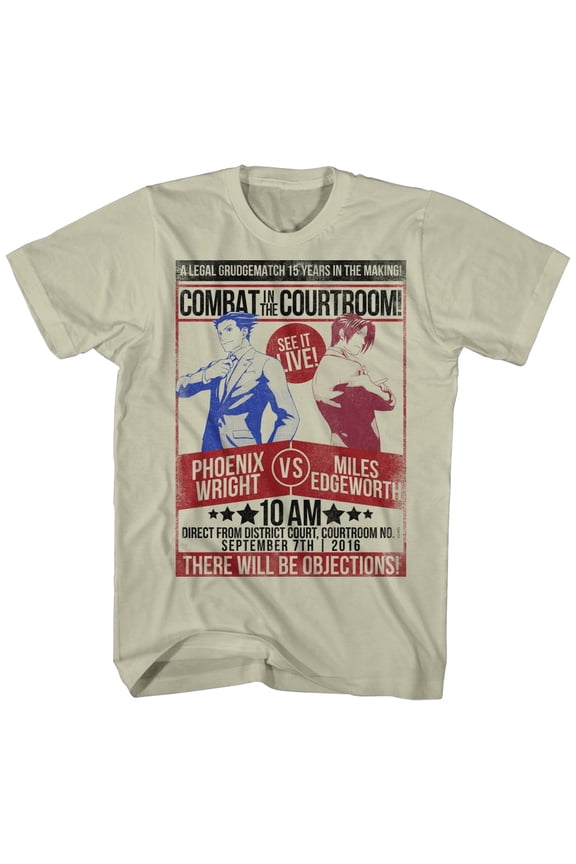 Ace Attorney Fight Khaki Heather Adult T-Shirt