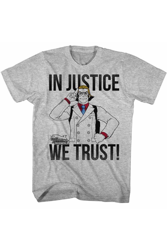 Ace Attorney In Justice We Trust Gray Heather Adult T-Shirt