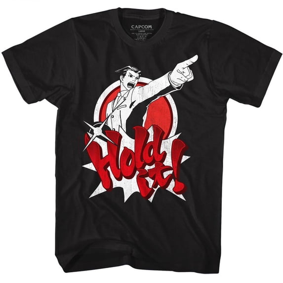 Ace Attorney Japan Black Adult T-Shirt 2Xlt