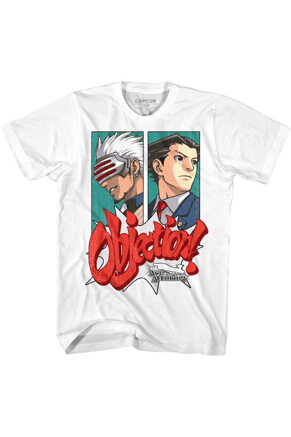 Ace Attorney Objection White Adult T-Shirt