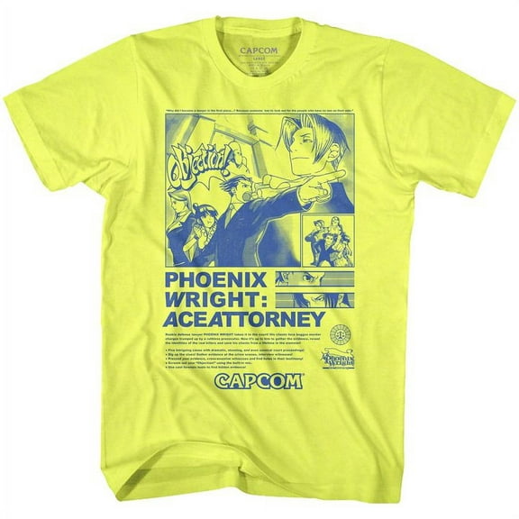 Ace Attorney Print Ad Neon Yellow Heather Adult T-Shirt