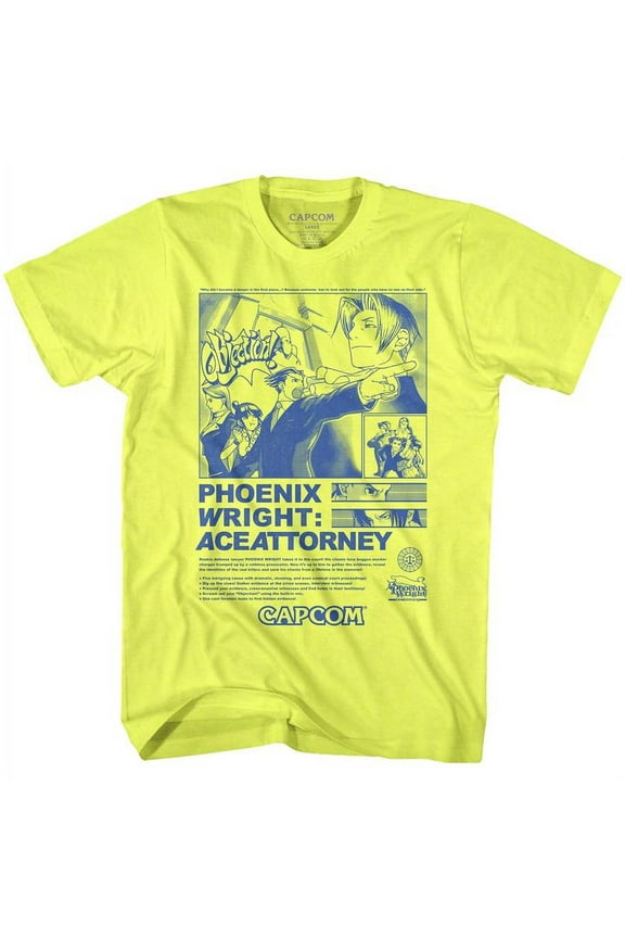 Ace Attorney Print Ad Neon Yellow Heather Adult T-Shirt