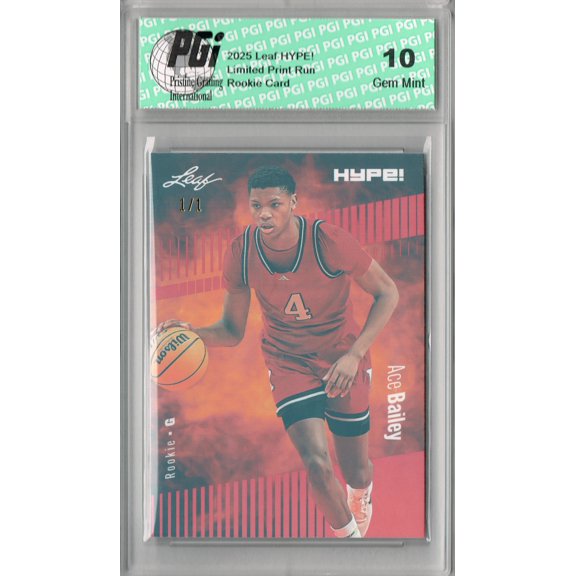 Ace Bailey 2025 Leaf HYPE! #178 Red Shimmer 1 of 1 Rookie Card PGI 10