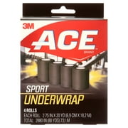 Ace Brand Sports Under wrap, Lightweight, Breathable, Black, 4 Pack