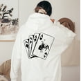 thumbnail image 1 of Ace Card Cowboy Hoodie, Western Rodeo Outfit, Country Style Pullover White, 1 of 4