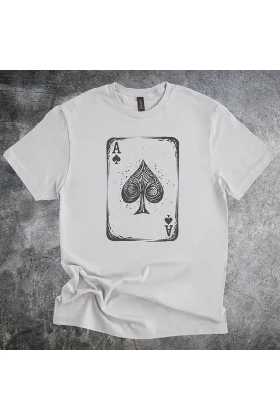 Ace Card Shirt Spade Illustration Graphic Tshirt Tee Light Size S-5Xl Heygategoo Tee