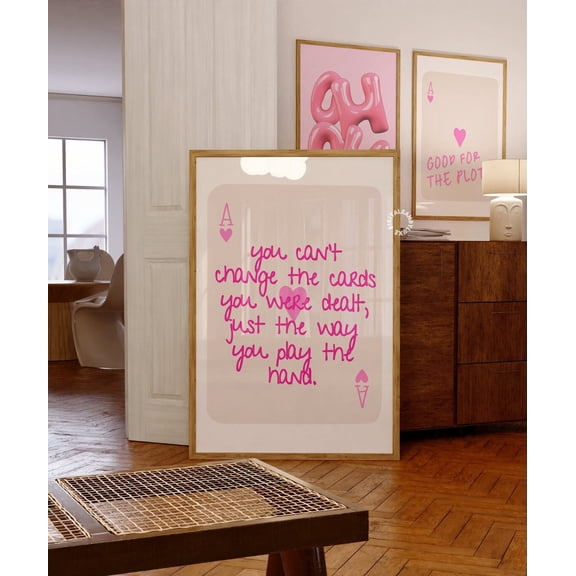 Ace Card Trendy Pink Bar Cart Decor, Unframed Paper Print Size 8x12