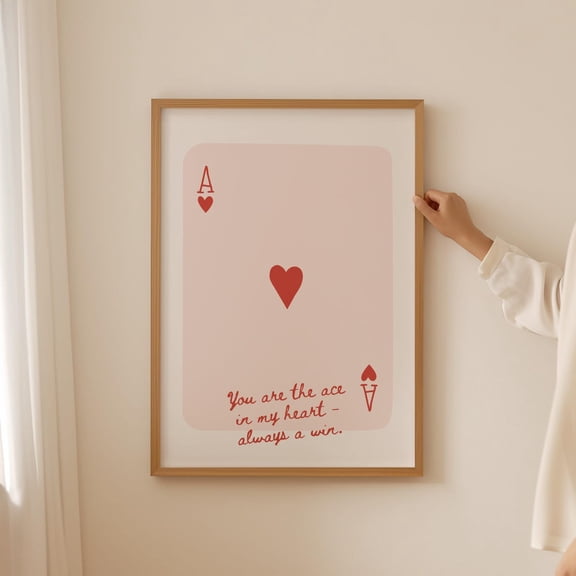 Ace Card Wall Art Coquette Valentine Home Decor Unframed Paper Print
