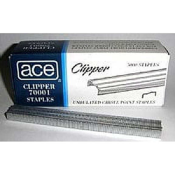 Ace Clipper 70001 Undulated Staples 2 Boxes