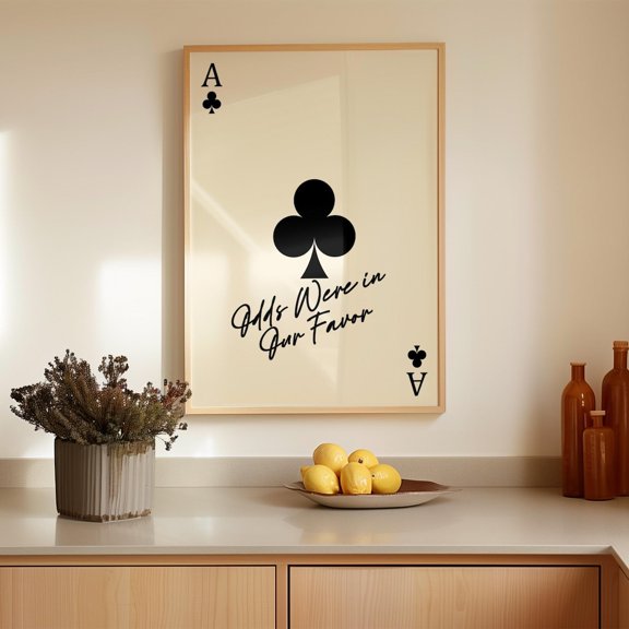 Ace Clubs Love Quote Typography Playing Card Wall Decor Unframed Paper Print