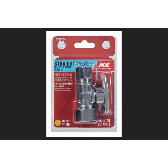 Ace 5/8 in. Dia. x 1/2 in. Dia. Brass Shut-Off Valve